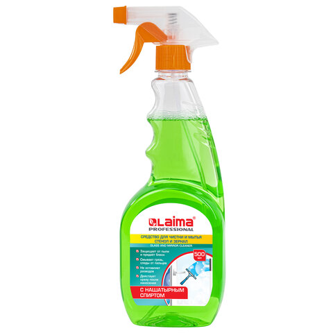 Средство для мытья стекол и зеркал с нашатырным спиртом 500 мл, LAIMA PROFESSIONAL, распылитель 604744