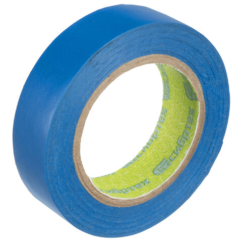 Изолента ПВХ, 15 мм х 10 м, СИБРТЕХ, 130 мкм, синяя