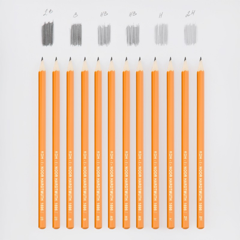 Набор карандашей ч/г Koh-I-Noor "1696", 12шт., 2H-2B, заточен., ПВХ уп., европодвес