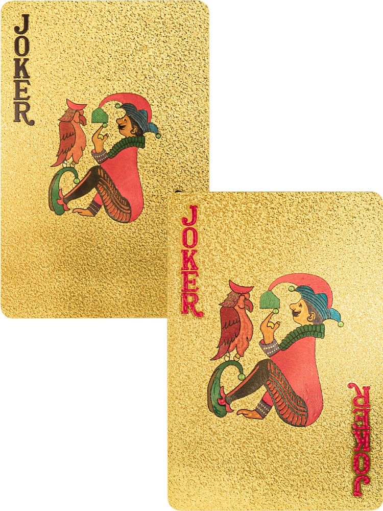 Карты игральные пластиковые "Столица", (54 шт), золотистые, 57х88мм ИН-7653