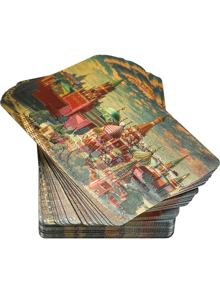 Карты игральные пластиковые "Столица", (54 шт), золотистые, 57х88мм ИН-7653