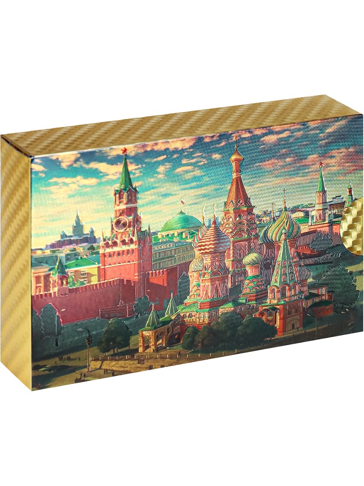 Карты игральные пластиковые "Столица", (54 шт), золотистые, 57х88мм ИН-7653
