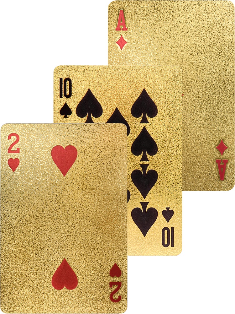 Карты игральные пластиковые "Столица", (54 шт), золотистые, 57х88мм ИН-7653