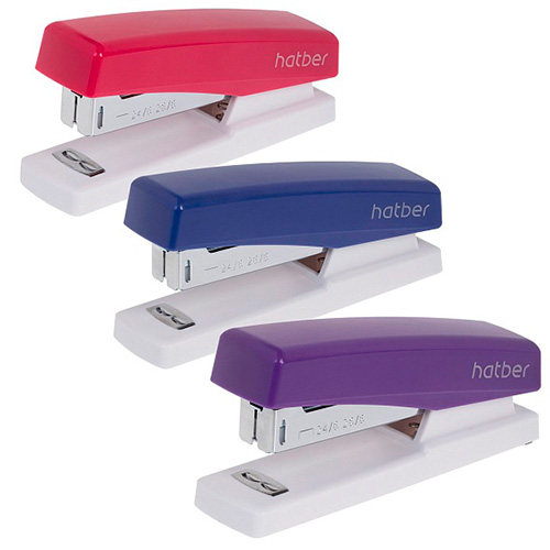 Степлер № 24/6(26/6) Hatber Matrix 20л, ассорти
