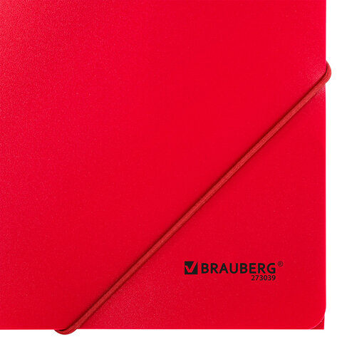 Папка на резинках А4 BRAUBERG UNIVERSAL, красная, до 300 листов, 0,5 мм