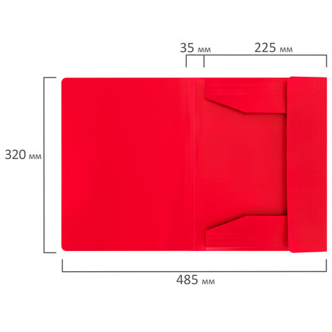 Папка на резинках А4 BRAUBERG UNIVERSAL, красная, до 300 листов, 0,5 мм