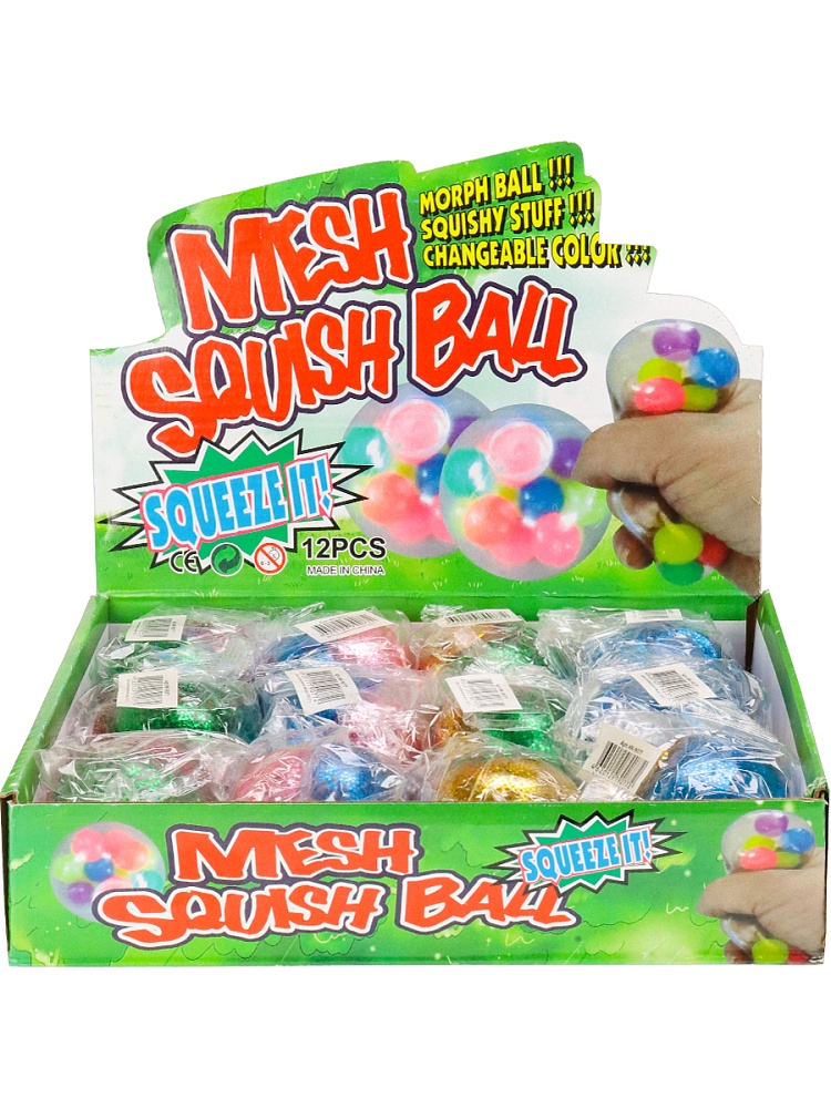 Антистресс-мялка 6 см ( микс, в шоу-боксе,с блест., внутри с шар.) ( Арт. ИК-9077)