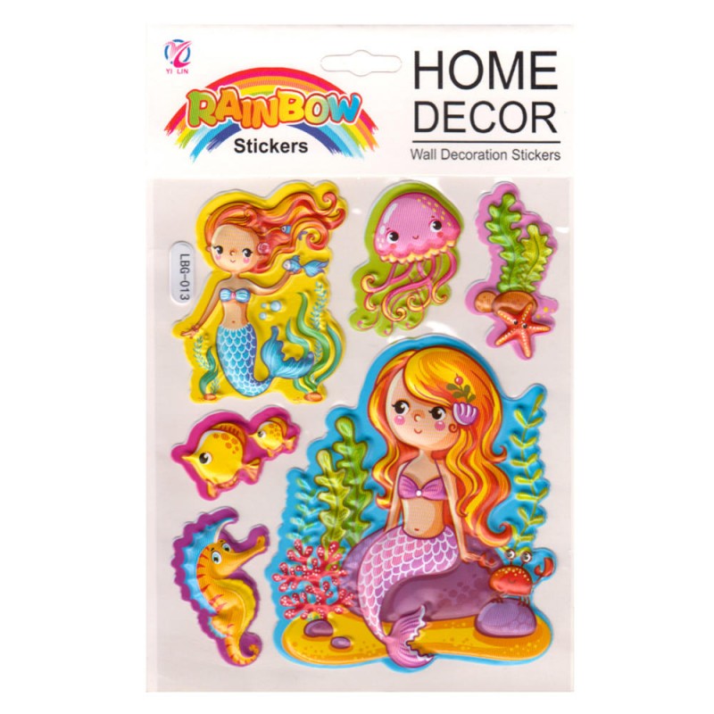 Наклейка декоративная 12,5*19,5 Русалка LBG-013 уп.20шт Р428-19