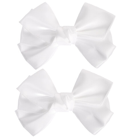 Бант для волос НАБОР 2 шт. и 1 шт., 10х8 см, на заколке, белый, АССОРТИ, MONTE VITA