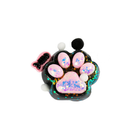 Игрушка-антистресс КОШАЧЬЯ ЛАПКА С РЫБКОЙ, 7х6 см, черно-розовая, дисплей, JOLLY JOT (ДЖОЛЛИ ДЖОТ), 665773