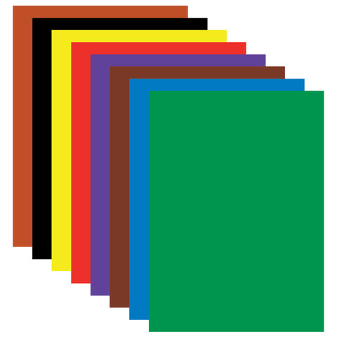 Цветная бумага, А4, мелованная (глянцевая), 8 листов 8 цветов, на скобе, ЮНЛАНДИЯ, 200х280 мм, "КОТИК МЯУ"