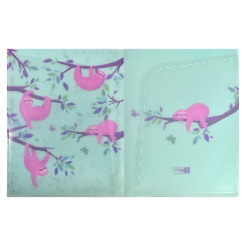 Папка для школьных тетрадей пластиковая арт. 50960/ 12 ЛЕНИВЦЫ (полипропилен, формат А4, 23.5х31 см, 1 отделение (-я), внутренние папки-уголки, прозра