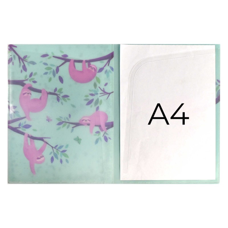 Папка для школьных тетрадей пластиковая арт. 50960/ 12 ЛЕНИВЦЫ (полипропилен, формат А4, 23.5х31 см, 1 отделение (-я), внутренние папки-уголки, прозра