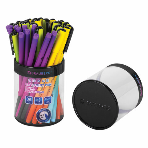 Ручка шариковая BRAUBERG GRADE, СИНЯЯ, корпус soft-touch, пишущий узел 0,7 мм, линия письма 0,35 мм