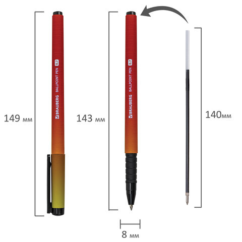 Ручка шариковая BRAUBERG SOFT TOUCH GRIP "GRADE NEON", СИНЯЯ, мягкое покрытие, ассорти, узел 0,7 мм,