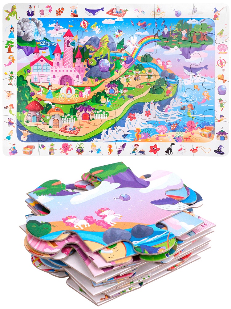 Пазл Виммельбух 24эл. "Волшебная страна" (поле 32х47,5см, найди 44 персонажа) (Арт. П24-1661)