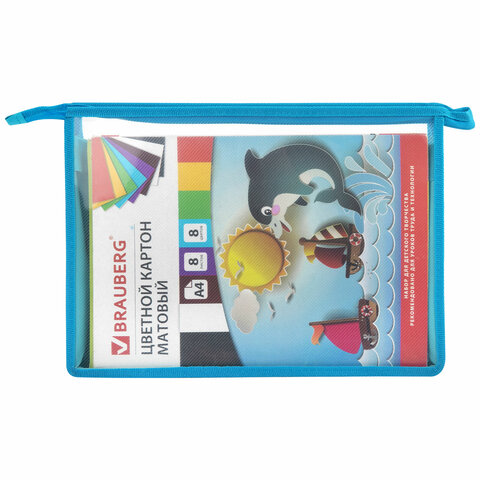 Папка для труда BRAUBERG А4, 2 отделения, пластик, молния сверху, органайзер, "Cup Cakes"