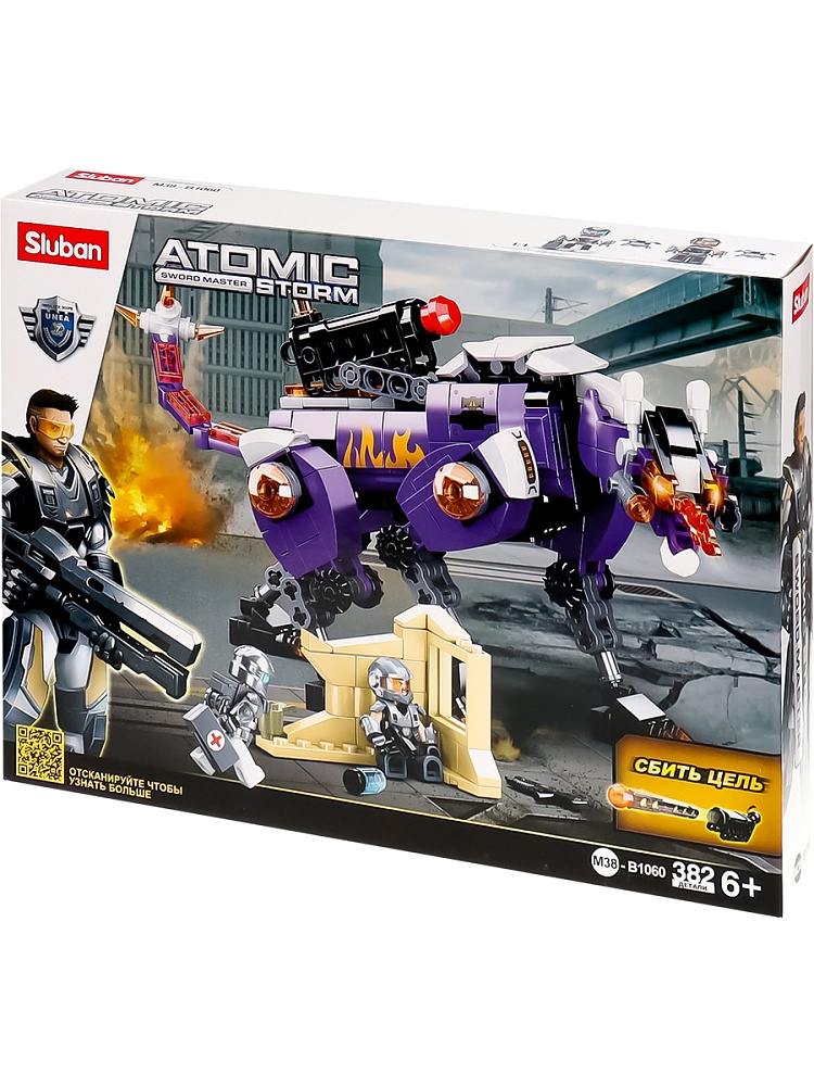 Конструктор пластик SLUBAN.Время охоты (382 дет.,2 фигур,в кор.)(38X28,5X6,7) ( Арт. M38-B1060)