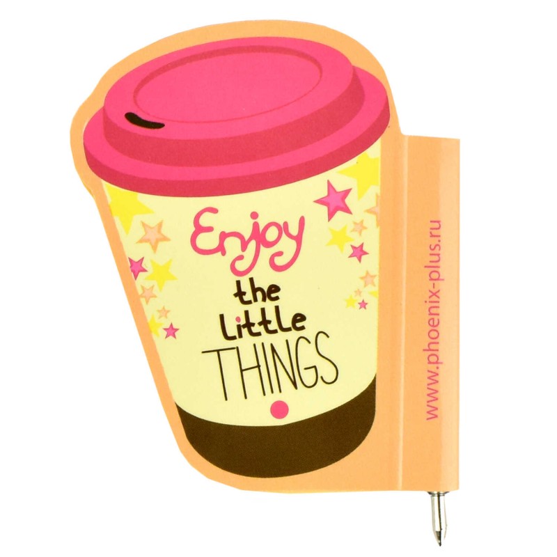 Закладка-ручка магнитная для книг арт. 50012 / 150 СТАКАНЧИК КОФЕ ( размер 60x60 мм, мелованная бумага, ферроагломерированный полимер, полноцветный д