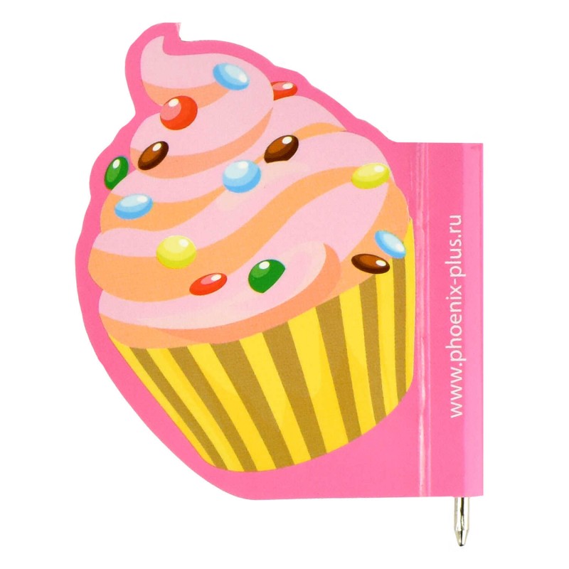 Закладка-ручка магнитная для книг арт. 50011 / 150 ПИРОЖЕНКА ( размер 60x60 мм, мелованная бумага, ферроагломерированный полимер, полноцветный дизайн,