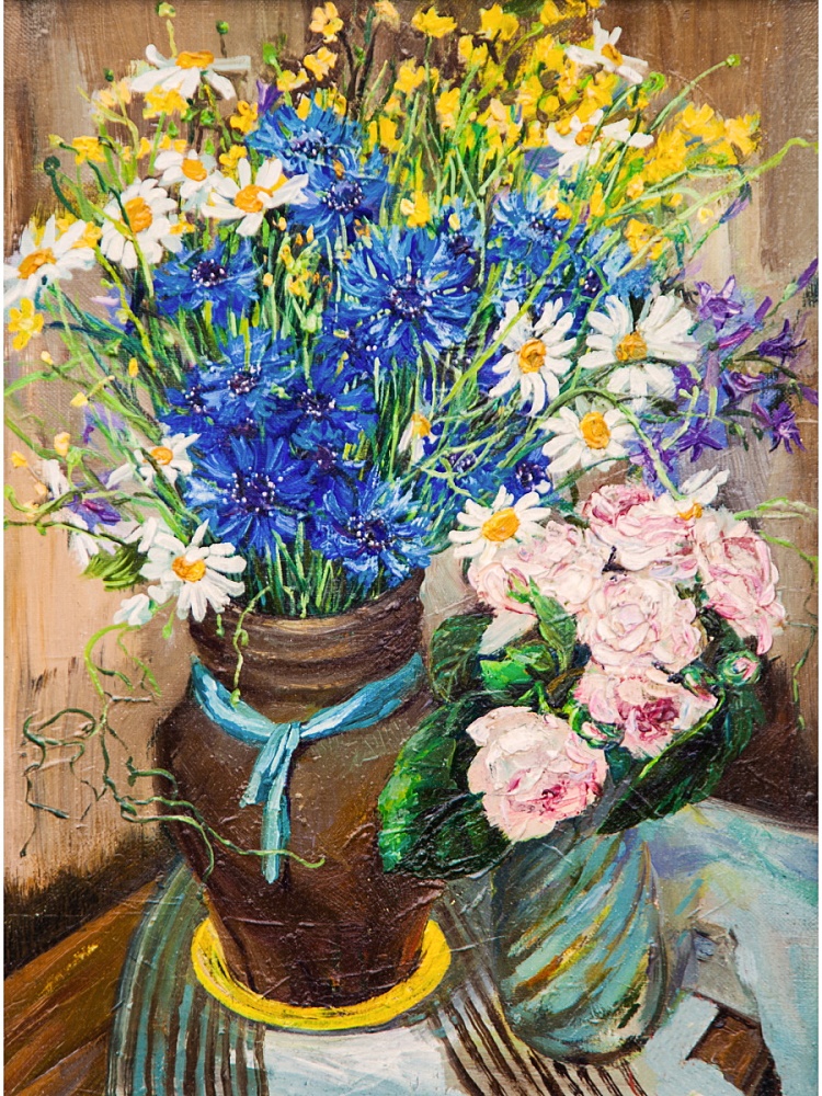 Алмаз мозаика (класс.) 30х40 см, с подр., с полн. заполн. (30цв) Летние цветы