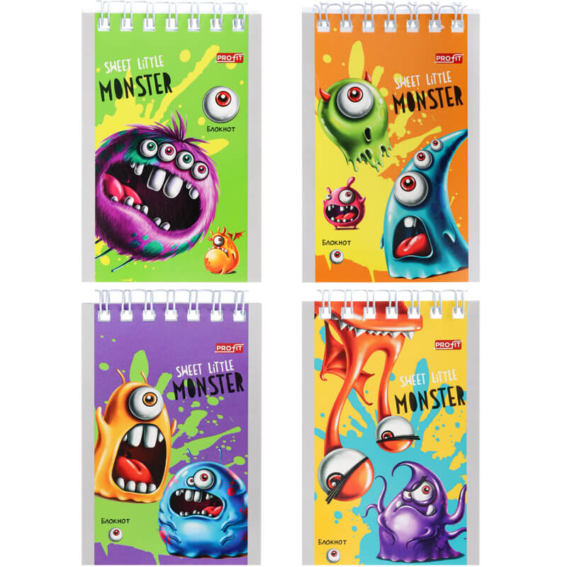 Блокнот А7 40л. на гребне ЛИГА МОНСТРОВ (Б40-5727) обл.-мел.кар, бл-офс,в клетку