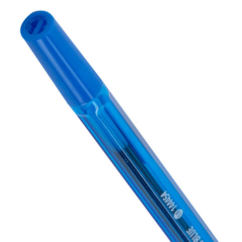 Ручка шариковая STAFF "Basic BP-66 BLUE", СИНЯЯ, корпус синий, узел 1 мм, линия письма 0,5 мм