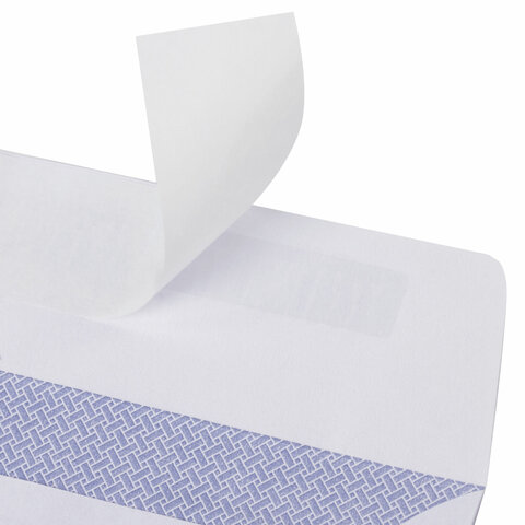 Конверты Е65 (110х220 мм) "Куда-Кому", 80 г/м2, отрывная лента, внутренняя запечатка