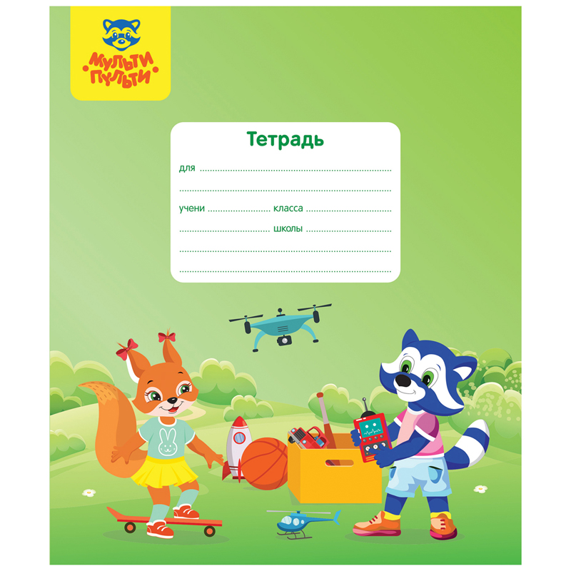 Тетрадь 12л., клетка Мульти-Пульти "Приключения Енота" ТДк_35304