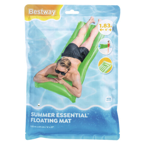 Надувной матрас для плавания "Матовый", 183х69 см, до 100 кг, АССОРТИ, BESTWAY, 44007ОЗ
