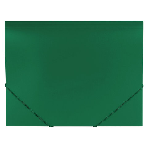 Папка на резинках BRAUBERG "Office", зеленая, до 300 листов, 500 мкм