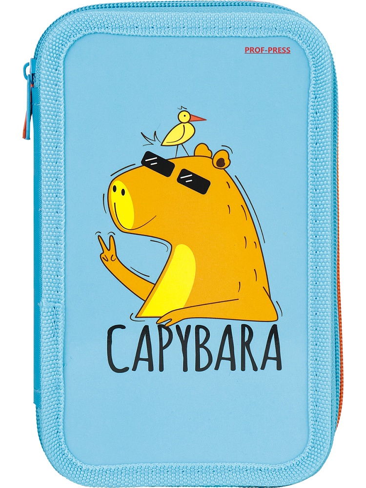 Пенал 3-секц, большой КАПИБАРА В ОЧКАХ (ПН-2050) (190х115) ламинированный картон