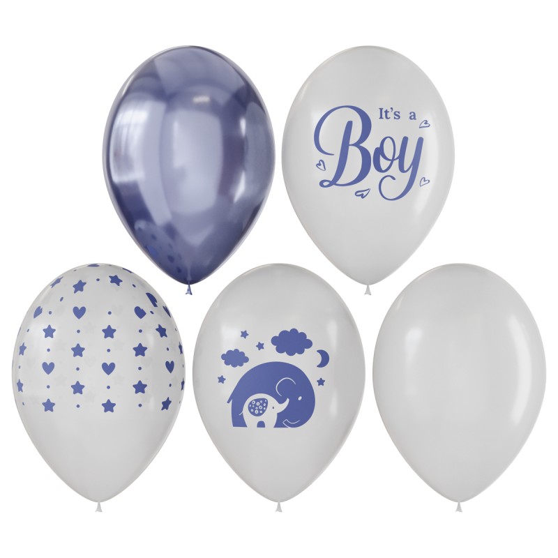 Воздушные шары, 10шт., М12/30см, MESHU "It"s boy", пастель, ассорти