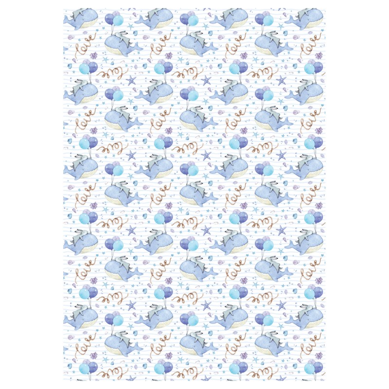 Упаковочная бумага глянц. 70*100см, MESHU "Tenderness", 80 г/м2, ассорти, 5 дизайнов