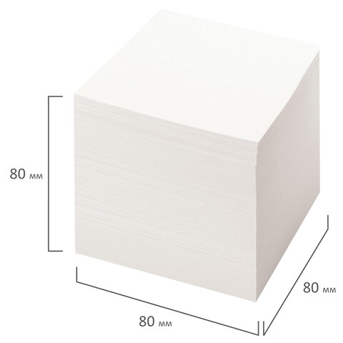 Блок для записей STAFF непроклеенный, куб 8х8х8 см, белый, белизна