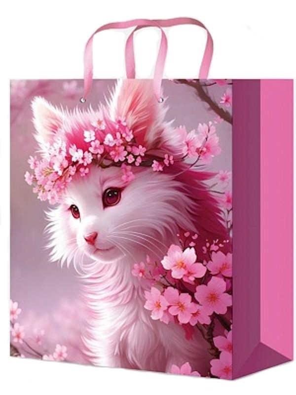 Пакет подарочный с глянц.лам. 11,5х14,5х6 см (S) Весенняя кошечка, 128 г