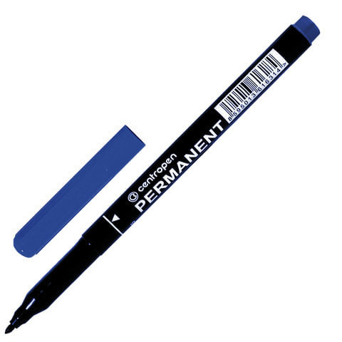 Маркер перманентный (нестираемый) CENTROPEN, трехгранный, круглый наконечник, 1 мм, синий
