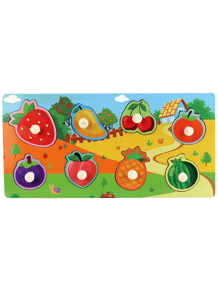 Деревянная игрушка. Рамка-вкладыш "Фрукты-2" (30x15x0,5 см) (арт.ИД-0185)