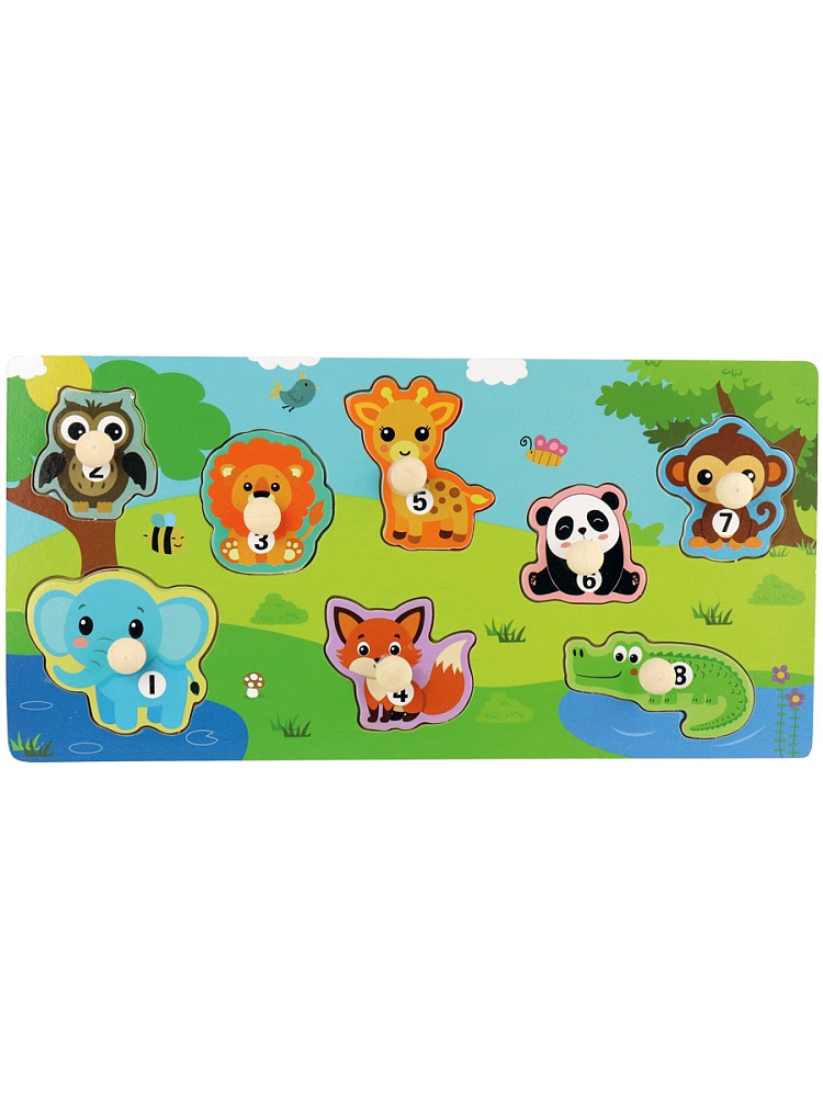 Деревянная игрушка. Рамка-вкладыш "Животные Африки-3" (30x15x0,5 см) (арт.ИД-0186)