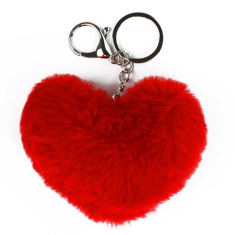 Брелок меховой арт. 70865 / 48 ПЛЮШЕВЫЙ МИШКА ( размер подвеса: 90х90 мм, материал подвеса: искусственный мех; форма подвеса: сердце; цвет подвеса: кр