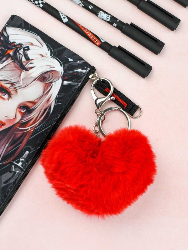 Брелок меховой арт. 70865 / 48 ПЛЮШЕВЫЙ МИШКА ( размер подвеса: 90х90 мм, материал подвеса: искусственный мех; форма подвеса: сердце; цвет подвеса: кр