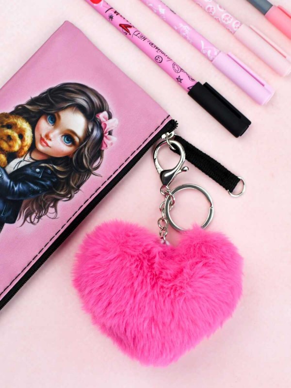 Брелок меховой арт. 70866 / 48 МИШКА В ШАПОЧКЕ ( размер подвеса: 90х90 мм, материал подвеса: искусственный мех; форма подвеса: сердце; цвет подвеса: м