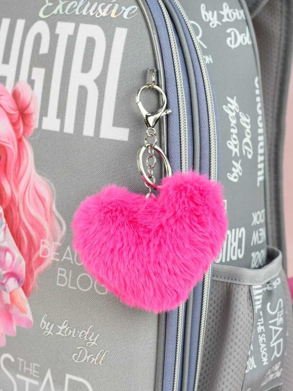 Брелок меховой арт. 70866 / 48 МИШКА В ШАПОЧКЕ ( размер подвеса: 90х90 мм, материал подвеса: искусственный мех; форма подвеса: сердце; цвет подвеса: м