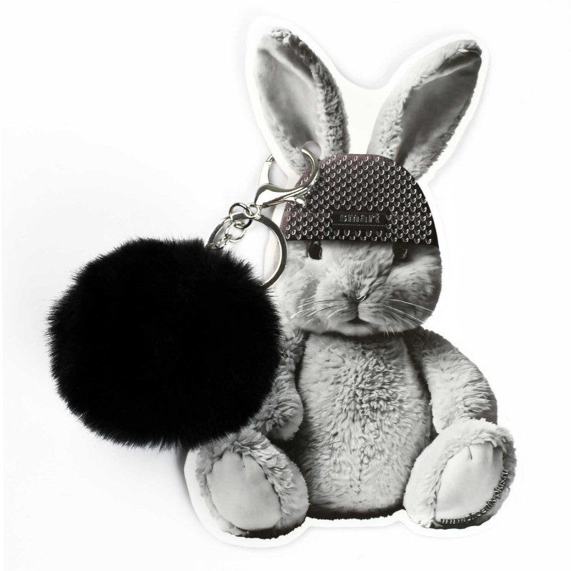 Брелок меховой арт. 70869 / 48 ЗАЙКА В ШАПОЧКЕ ( размер подвеса: 60x60 мм, материал подвеса: искусственный мех; форма подвеса: шар; цвет подвеса: чёрн