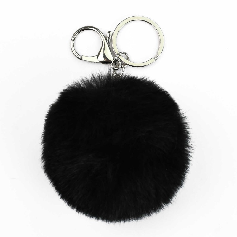 Брелок меховой арт. 70869 / 48 ЗАЙКА В ШАПОЧКЕ ( размер подвеса: 60x60 мм, материал подвеса: искусственный мех; форма подвеса: шар; цвет подвеса: чёрн