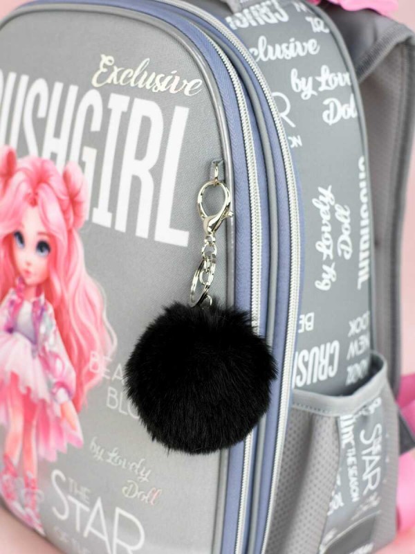 Брелок меховой арт. 70869 / 48 ЗАЙКА В ШАПОЧКЕ ( размер подвеса: 60x60 мм, материал подвеса: искусственный мех; форма подвеса: шар; цвет подвеса: чёрн