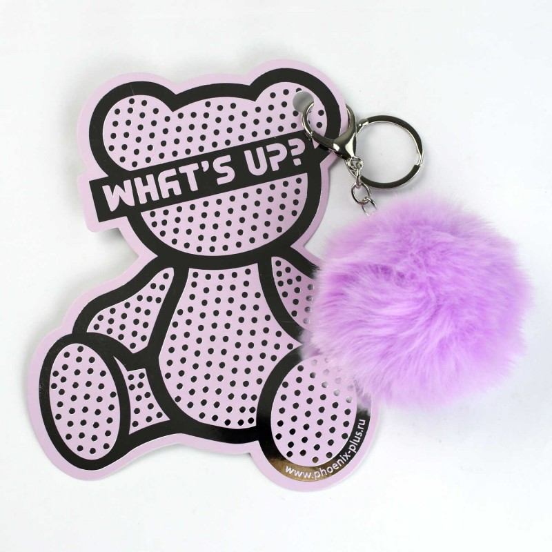 Брелок меховой арт. 70870 / 48 СЕРЕБРЯНЫЙ МИШКА ( размер подвеса: 60x60 мм, материал подвеса: искусственный мех; форма подвеса: шар; цвет подвеса: сир