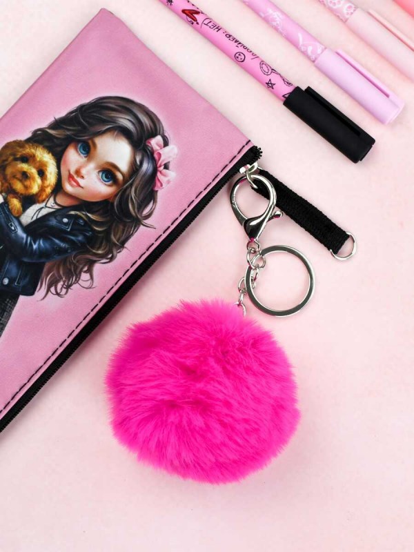 Брелок меховой арт. 70871 / 48 ПЛЮШЕВЫЙ МИШКА ( размер подвеса: 60x60 мм, материал подвеса: искусственный мех; форма подвеса: шар; цвет подвеса: малин