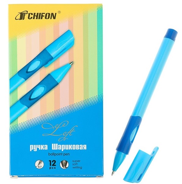 Ручка шариковая коррекционная для правшей синяя, масло, 0.7 мм