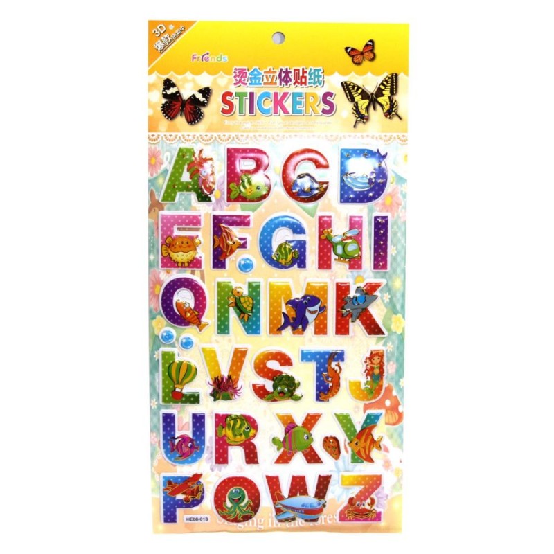 Наклейка 16*32 Анг.алфавит (раскраска на обороте) уп.20шт/2000 арт.P12-2